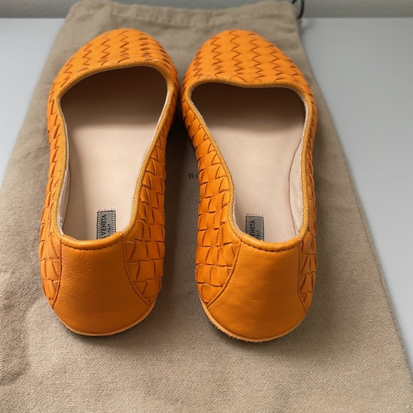 Auth BOTTEGA VENETA intrecciato orange slippers shoes leather - Picture 3 of 5
